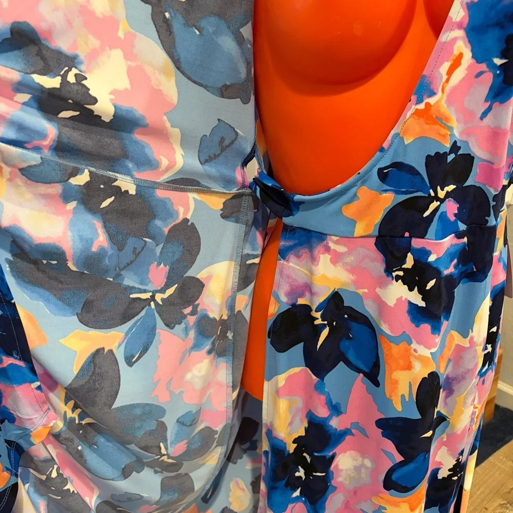 Maggy London Floral Wrap Midi Dress
